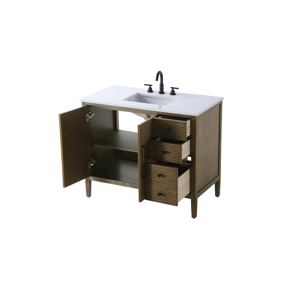42 inch Single Bathroom Vanity in Hazel Oak