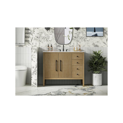 42 inch Single Bathroom Vanity in Linen Oak