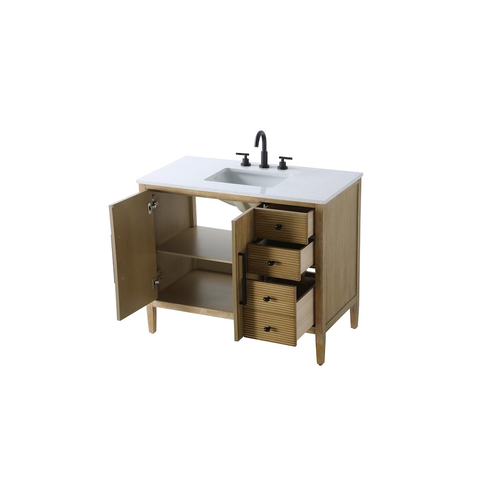 42 inch Single Bathroom Vanity in Linen Oak