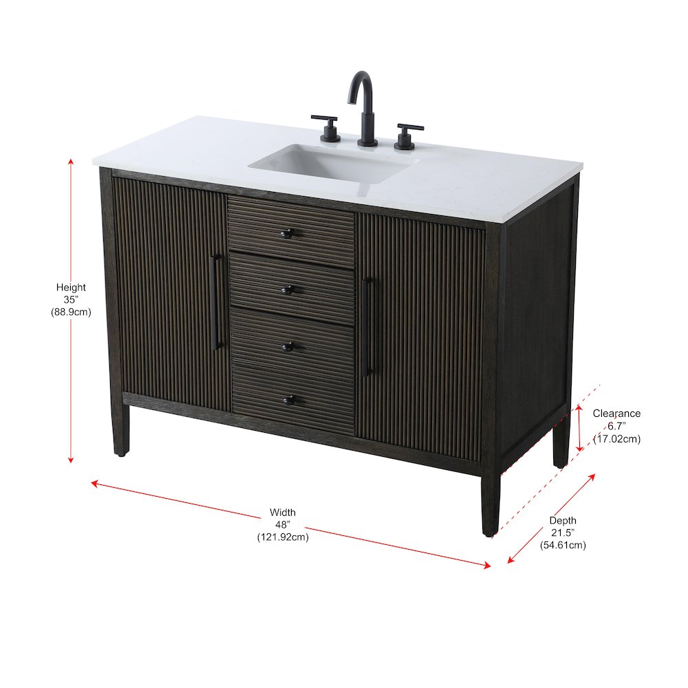 48 inch Single Bathroom Vanity in Chocolate Oak