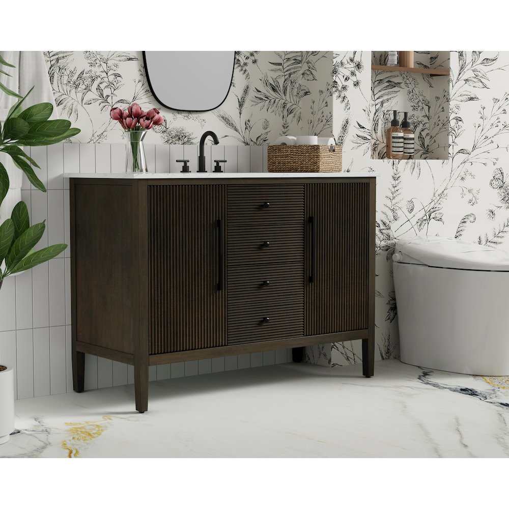 48 inch Single Bathroom Vanity in Chocolate Oak