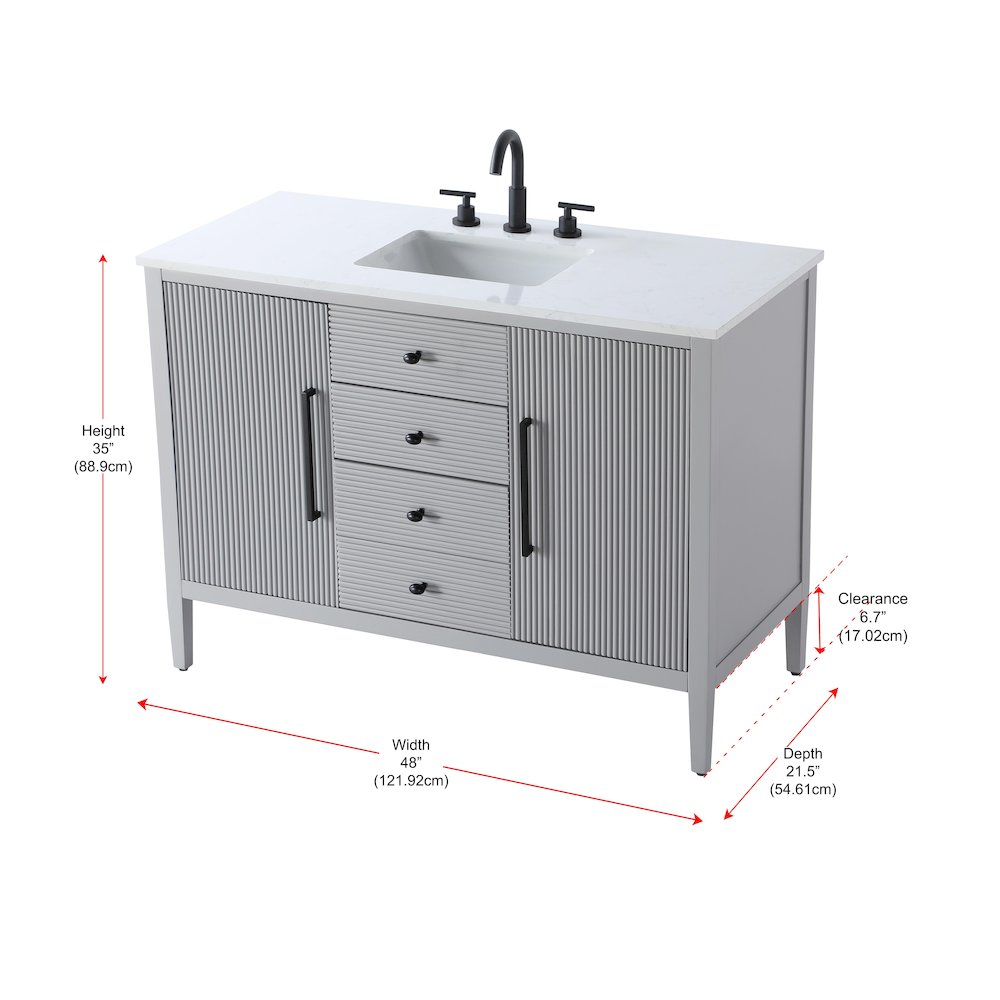 48 inch Single Bathroom Vanity in Grey