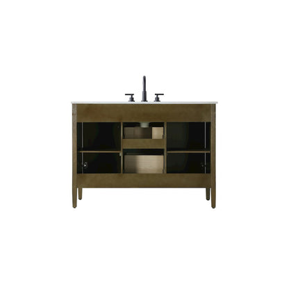 48 inch Single Bathroom Vanity in Hazel Oak