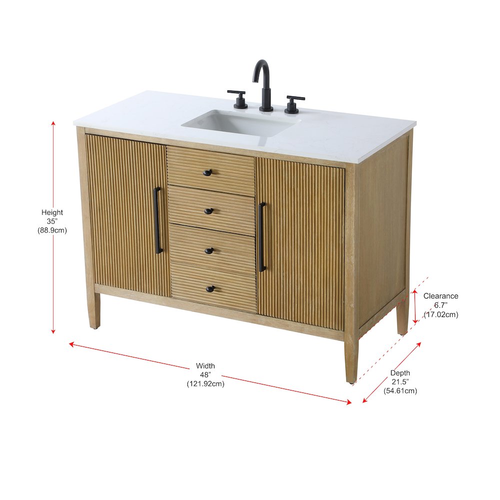 48 inch Single Bathroom Vanity in Linen Oak