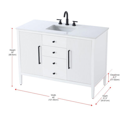 48 inch Single Bathroom Vanity in White