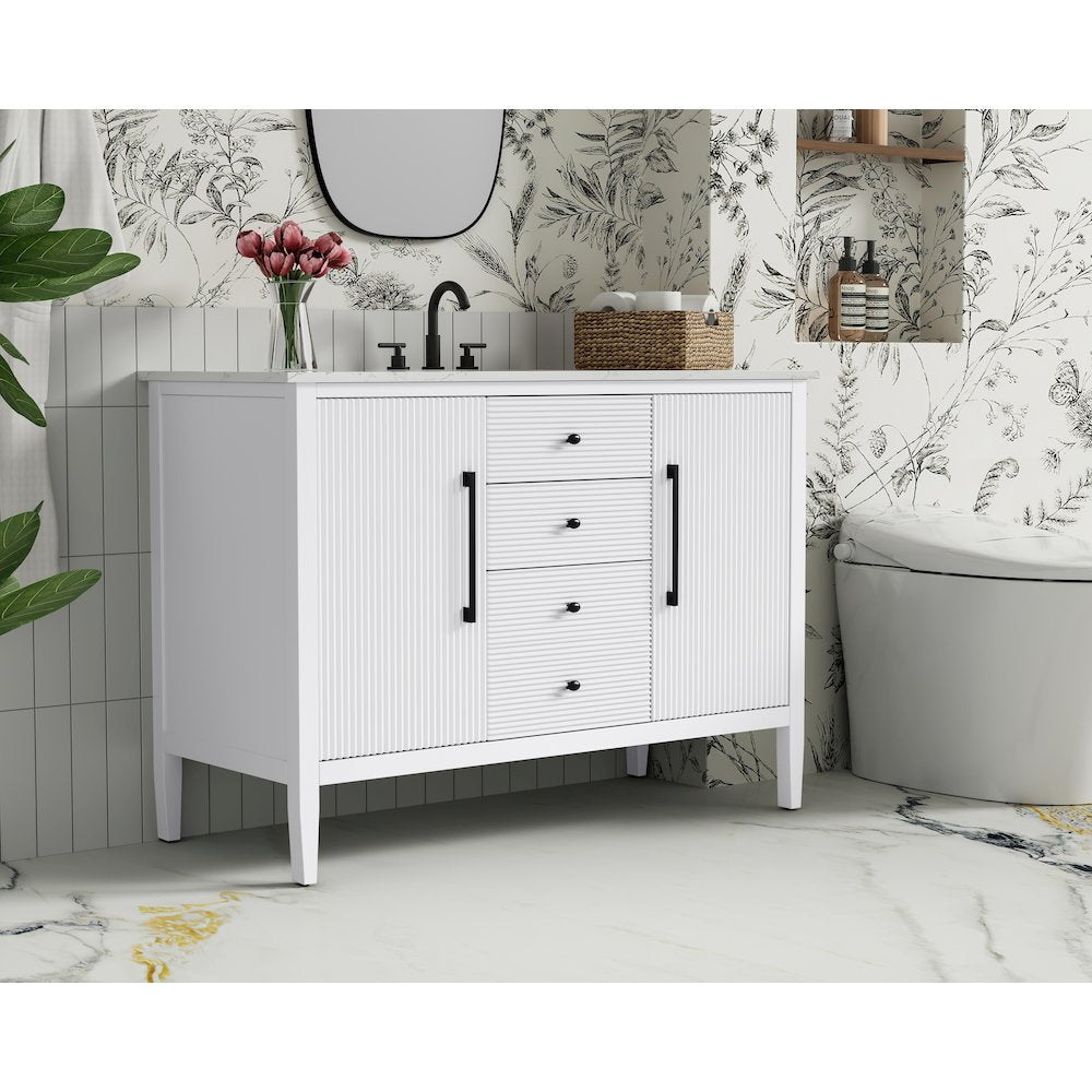 48 inch Single Bathroom Vanity in White