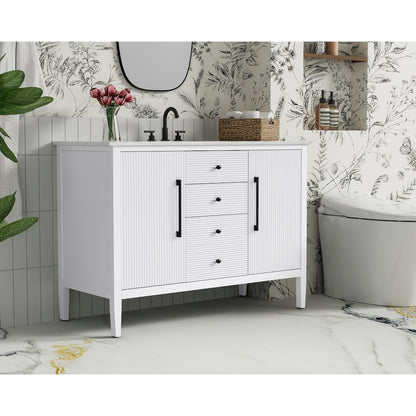 48 inch Single Bathroom Vanity in White