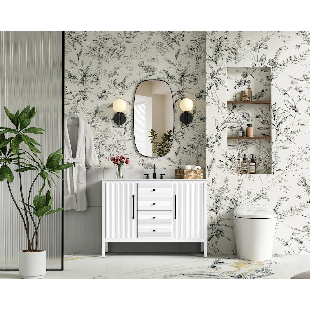 48 inch Single Bathroom Vanity in White