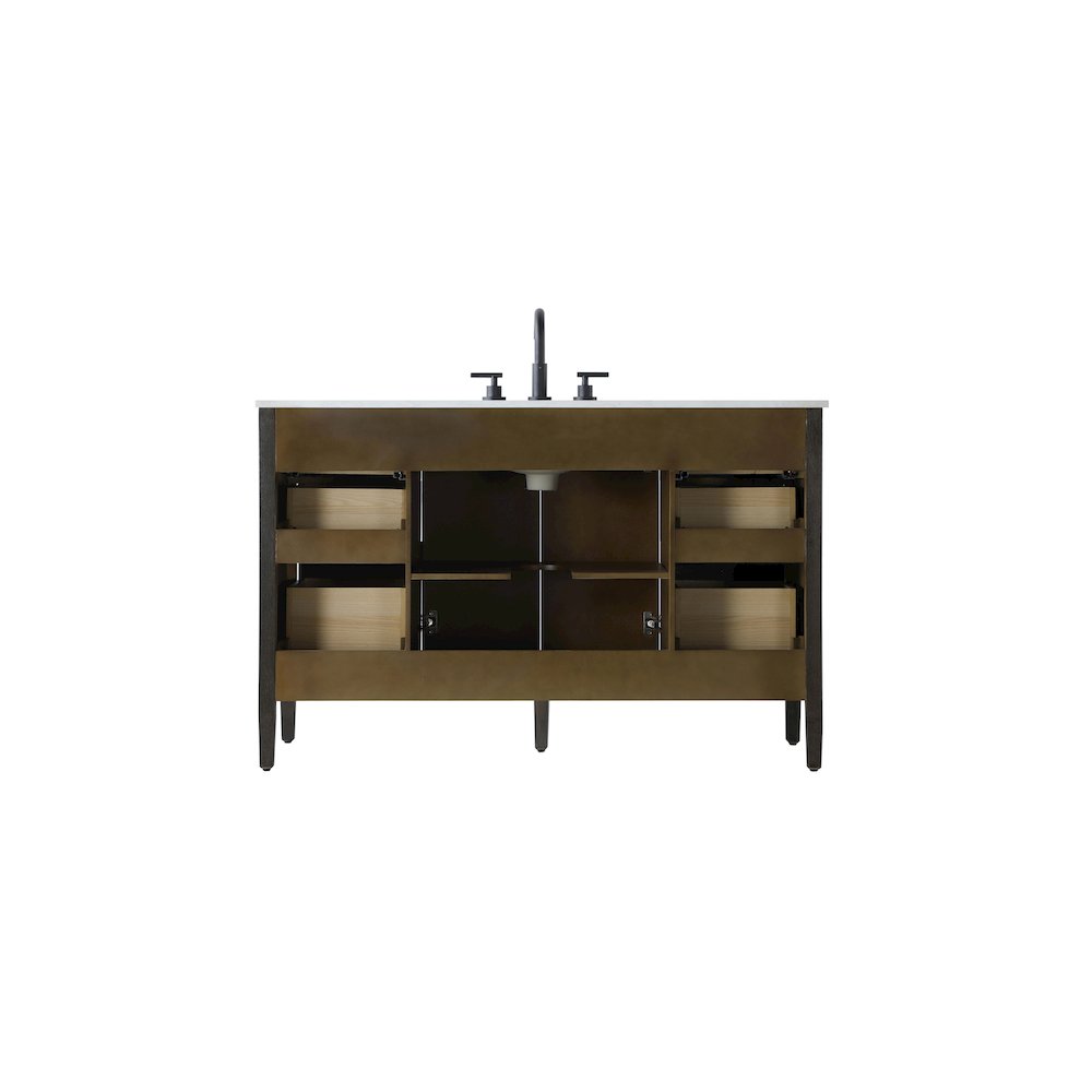 54 inch Single Bathroom Vanity inChocolate Oak