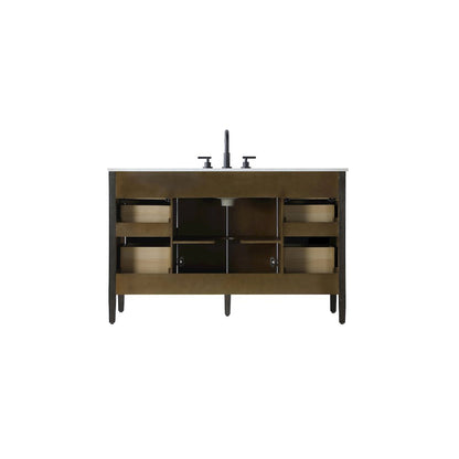 54 inch Single Bathroom Vanity inChocolate Oak