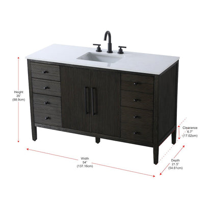 54 inch Single Bathroom Vanity inChocolate Oak