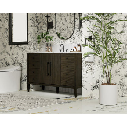 54 inch Single Bathroom Vanity inChocolate Oak