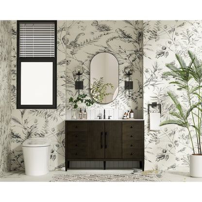 54 inch Single Bathroom Vanity inChocolate Oak