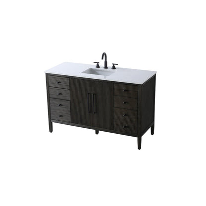 54 inch Single Bathroom Vanity inChocolate Oak