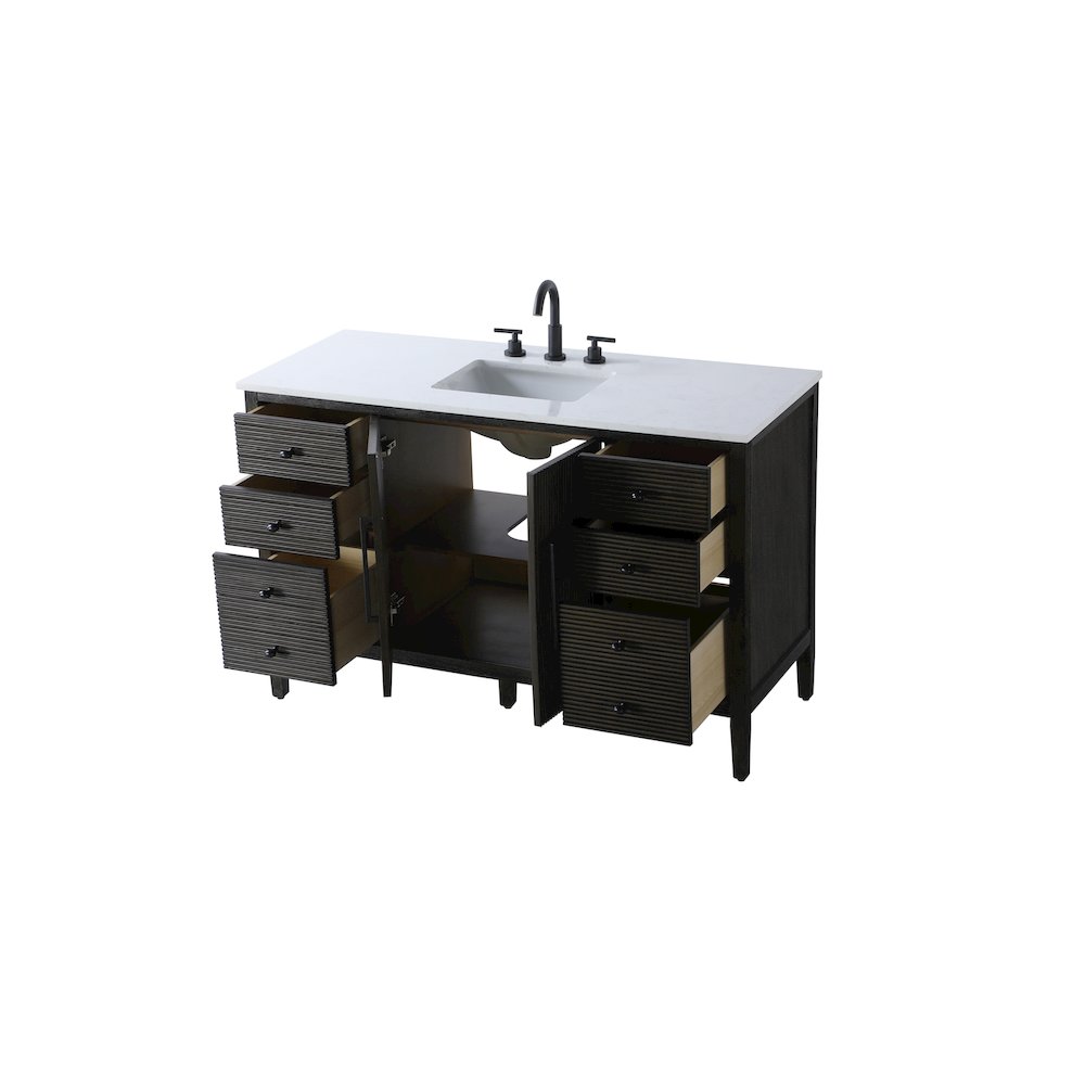 54 inch Single Bathroom Vanity inChocolate Oak
