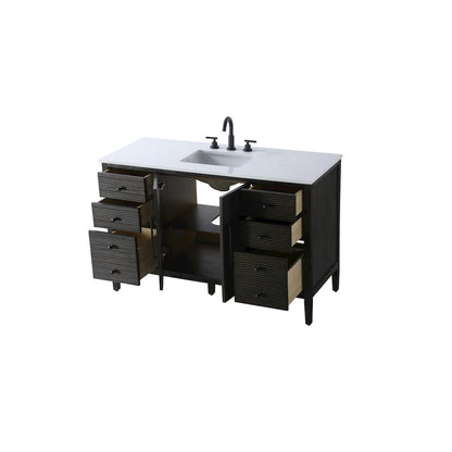54 inch Single Bathroom Vanity inChocolate Oak
