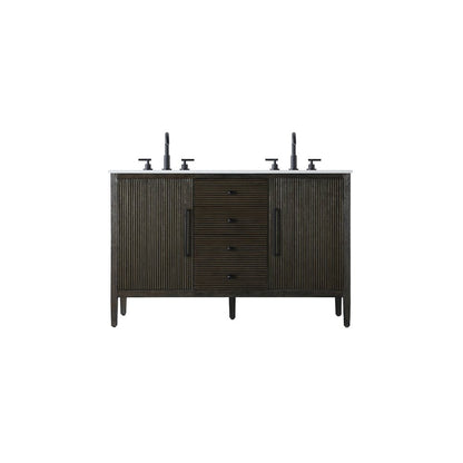 54 inch Double Bathroom Vanity inChocolate Oak