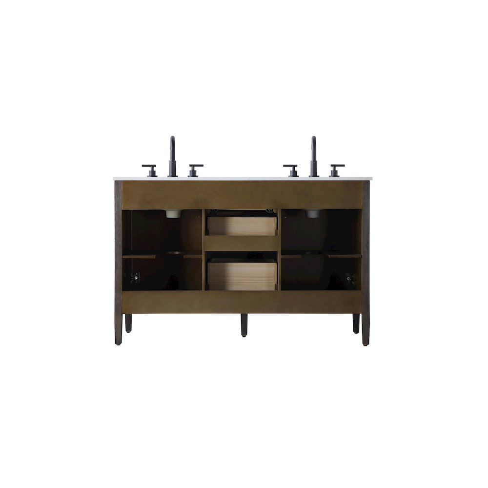 54 inch Double Bathroom Vanity inChocolate Oak