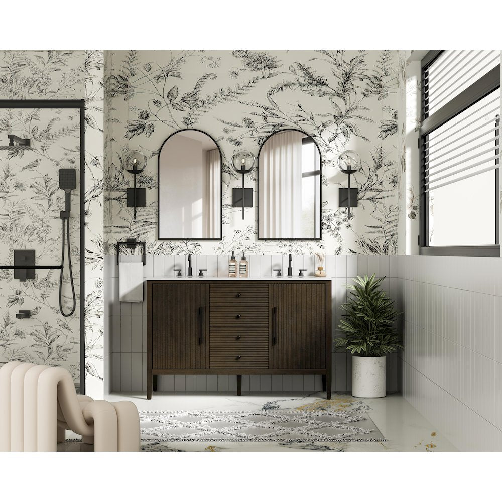 54 inch Double Bathroom Vanity inChocolate Oak