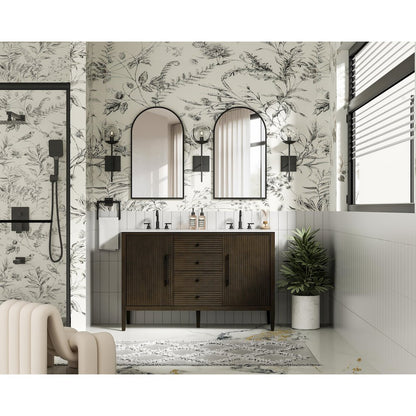 54 inch Double Bathroom Vanity inChocolate Oak