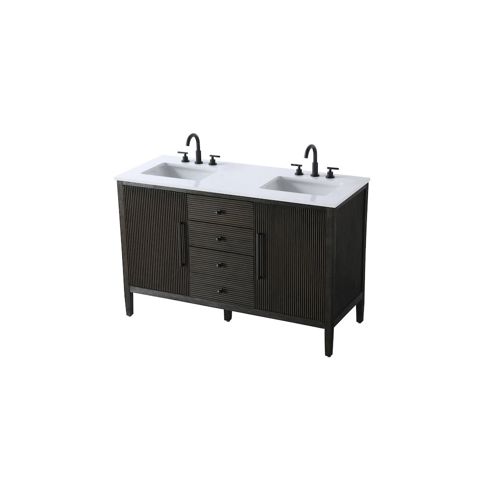 54 inch Double Bathroom Vanity inChocolate Oak