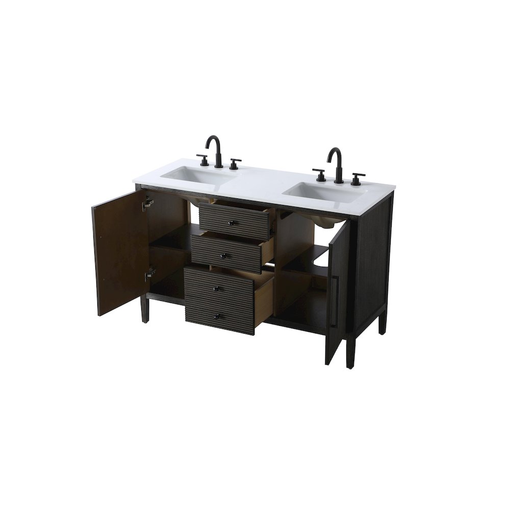 54 inch Double Bathroom Vanity inChocolate Oak