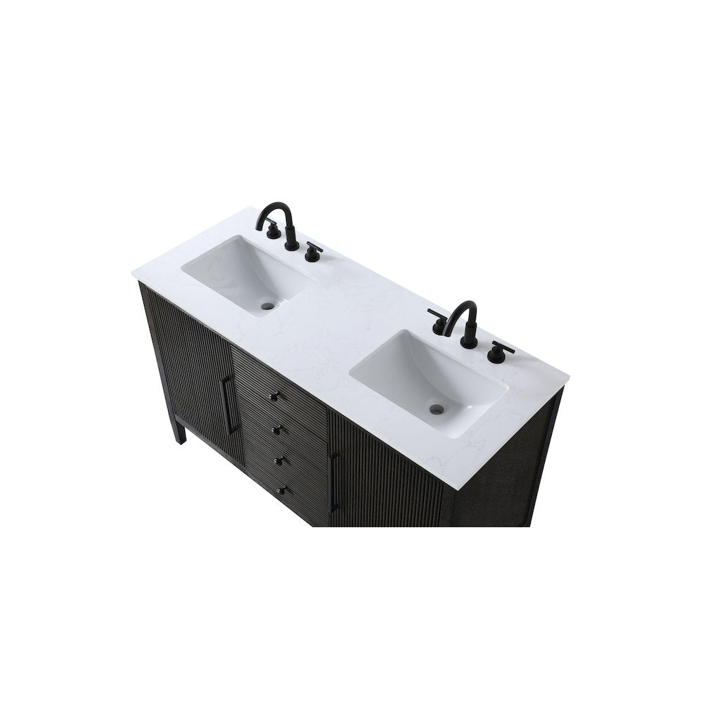 54 inch Double Bathroom Vanity inChocolate Oak