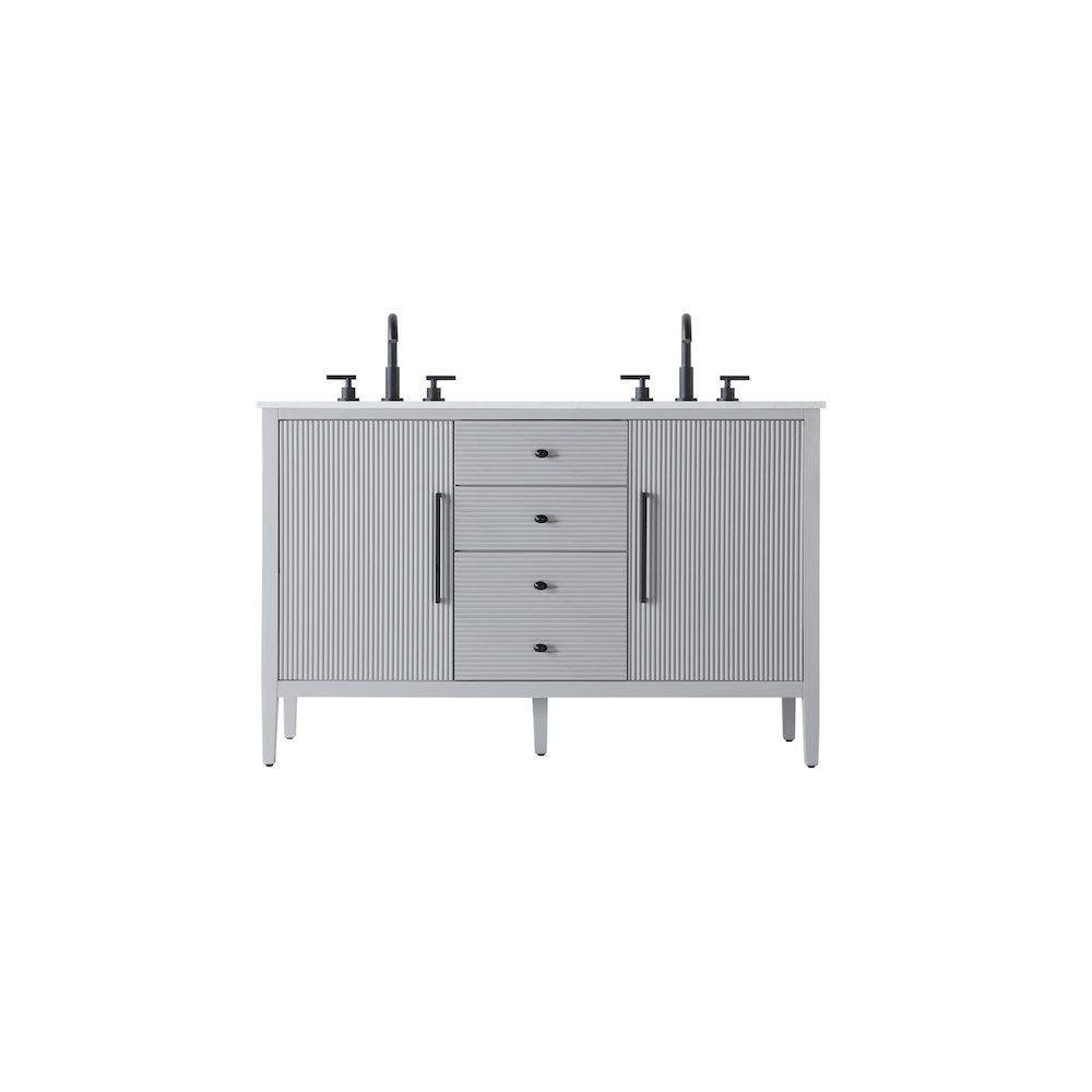 54 inch Double Bathroom Vanity in Grey
