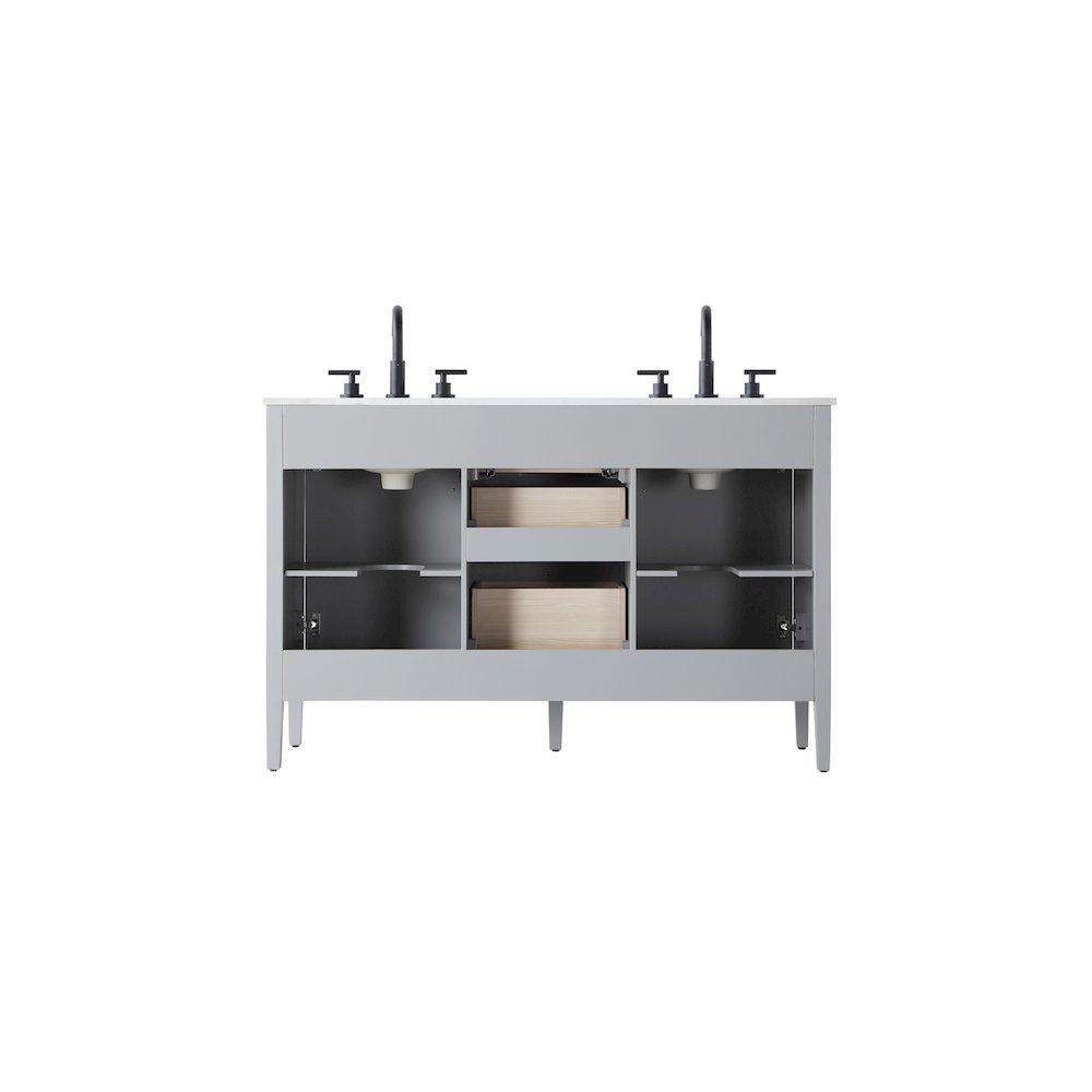 54 inch Double Bathroom Vanity in Grey