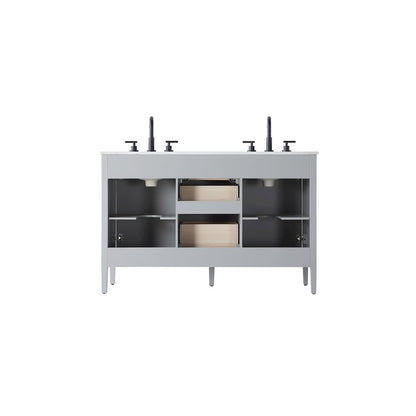 54 inch Double Bathroom Vanity in Grey