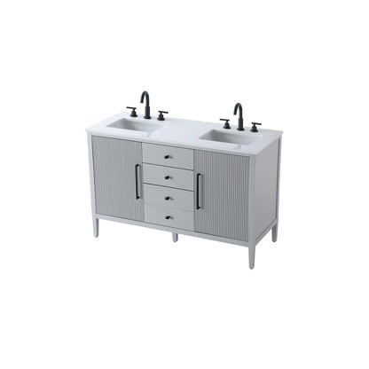 54 inch Double Bathroom Vanity in Grey