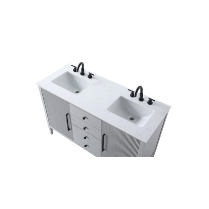 54 inch Double Bathroom Vanity in Grey