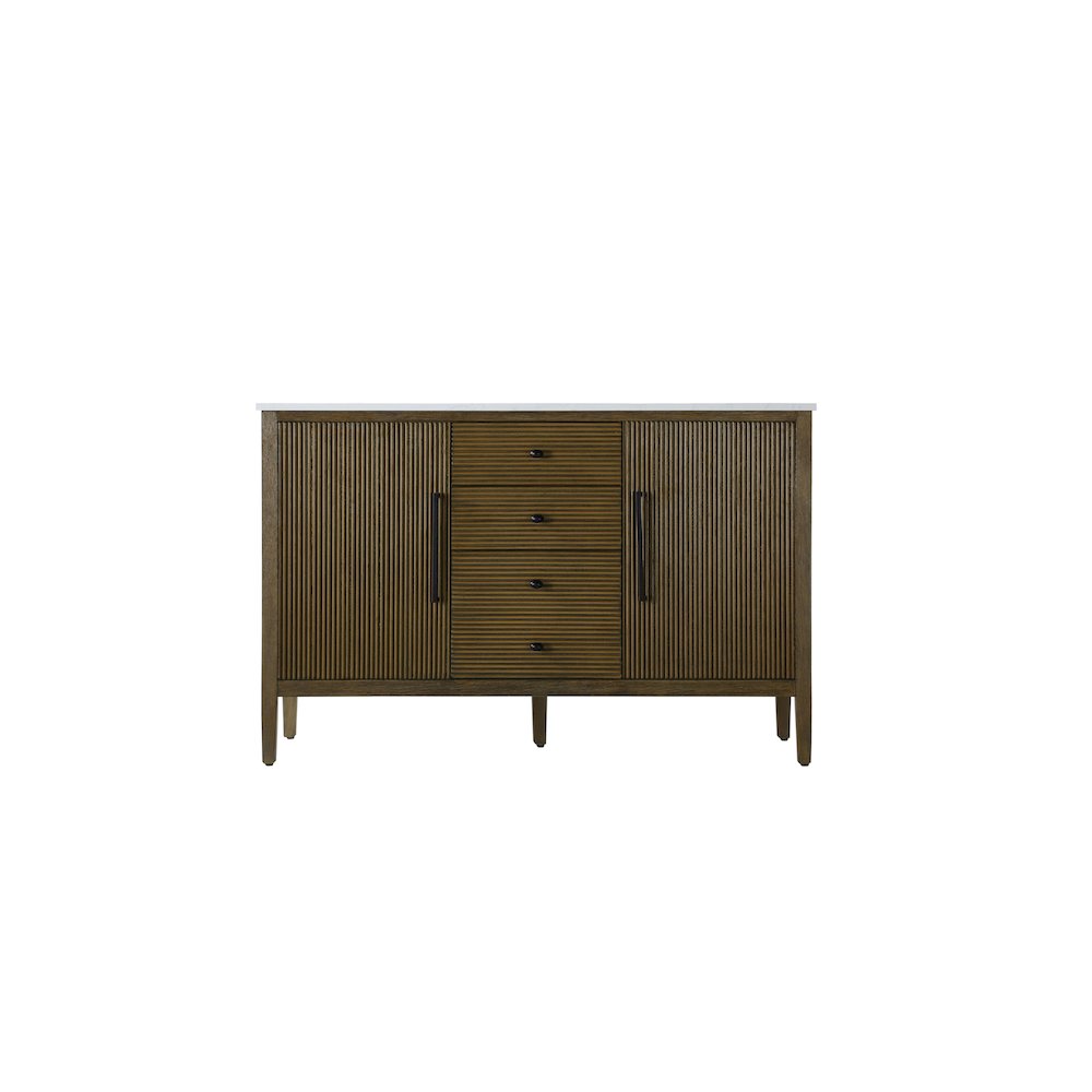 54 inch Double Bathroom Vanity in Hazel Oak
