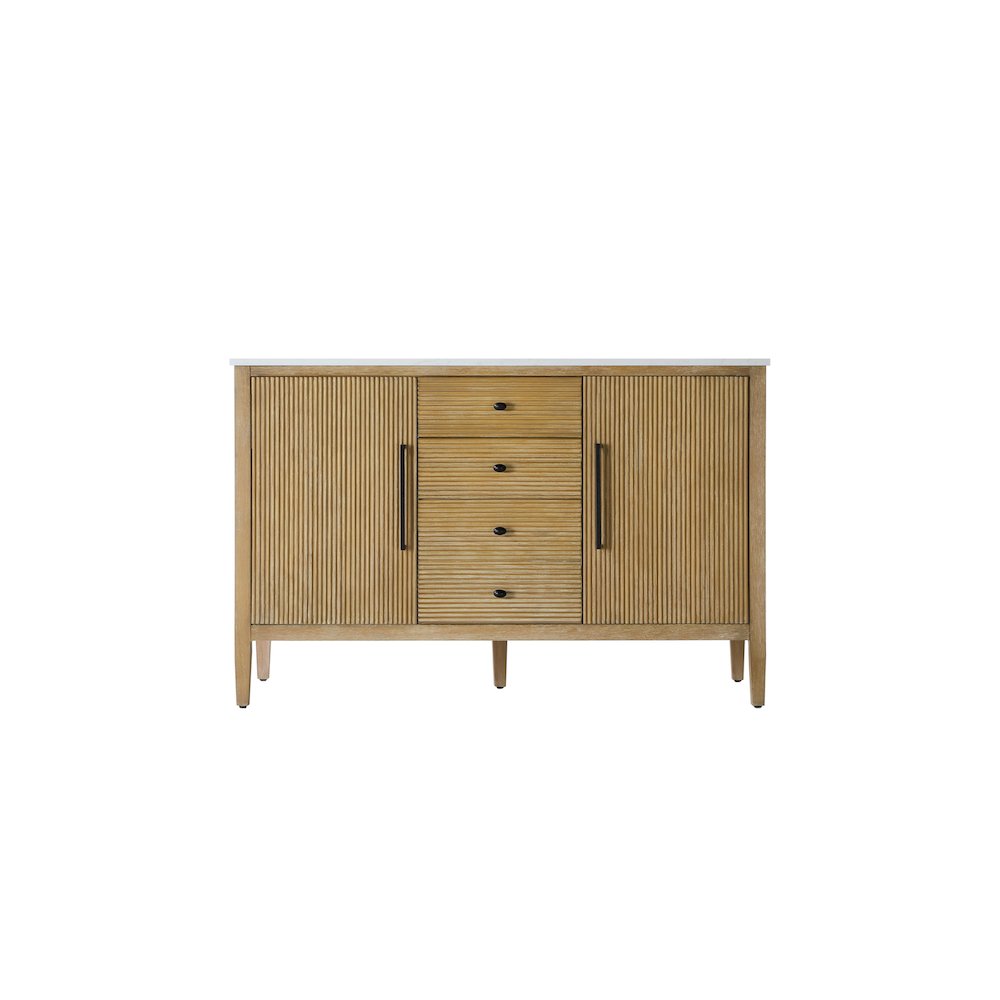54 inch Double Bathroom Vanity in Linen Oak