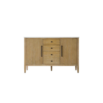 54 inch Double Bathroom Vanity in Linen Oak