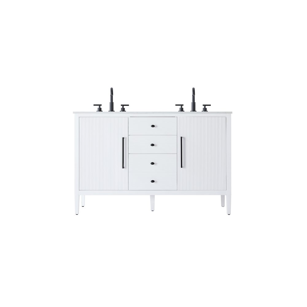 54 inch Double Bathroom Vanity in White