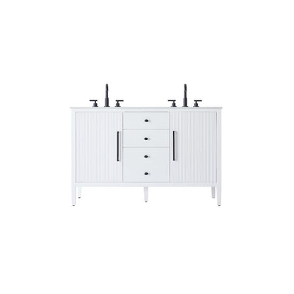 54 inch Double Bathroom Vanity in White