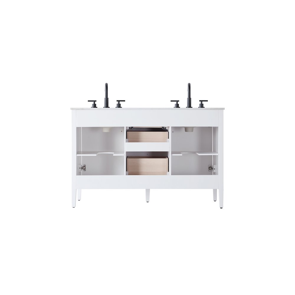 54 inch Double Bathroom Vanity in White