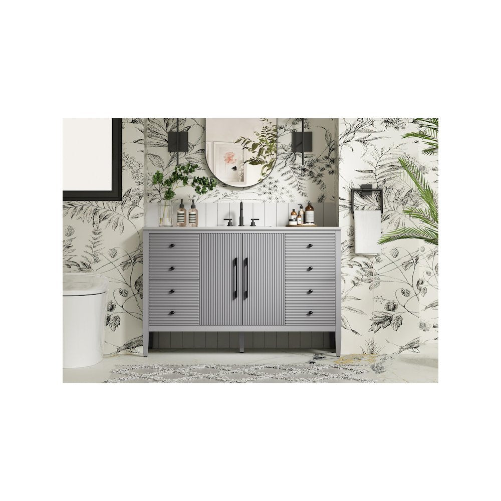 54 inch Single Bathroom Vanity in Grey
