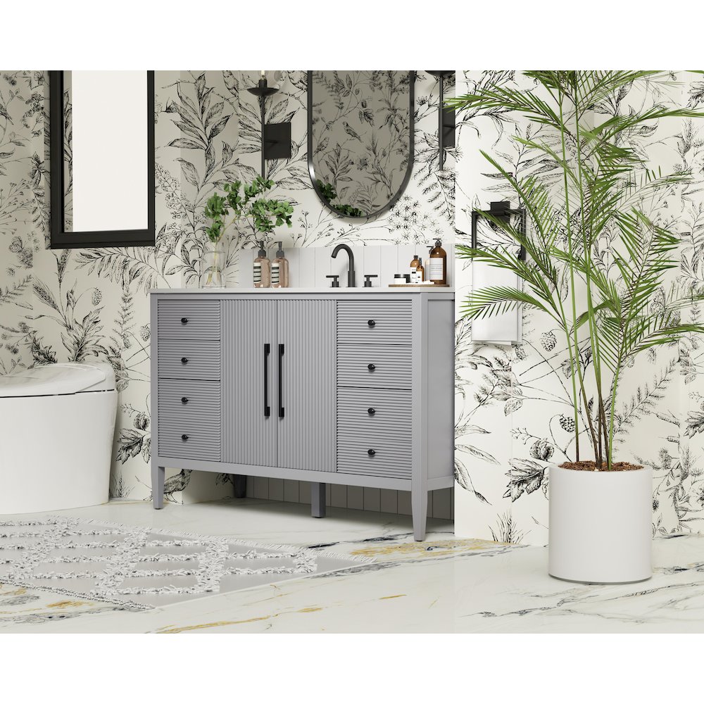 54 inch Single Bathroom Vanity in Grey