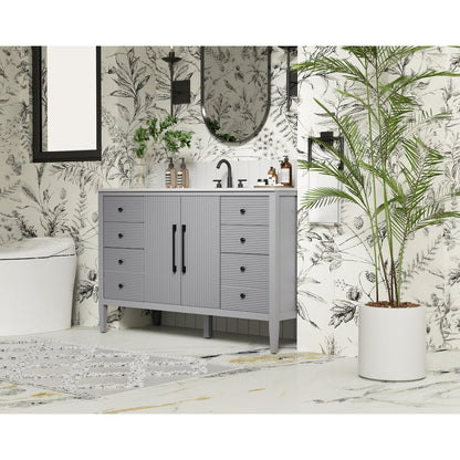 54 inch Single Bathroom Vanity in Grey