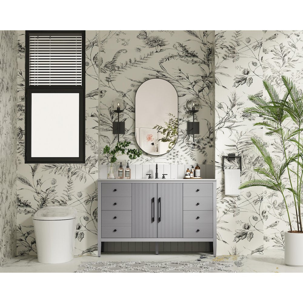 54 inch Single Bathroom Vanity in Grey