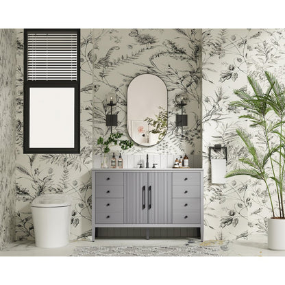 54 inch Single Bathroom Vanity in Grey