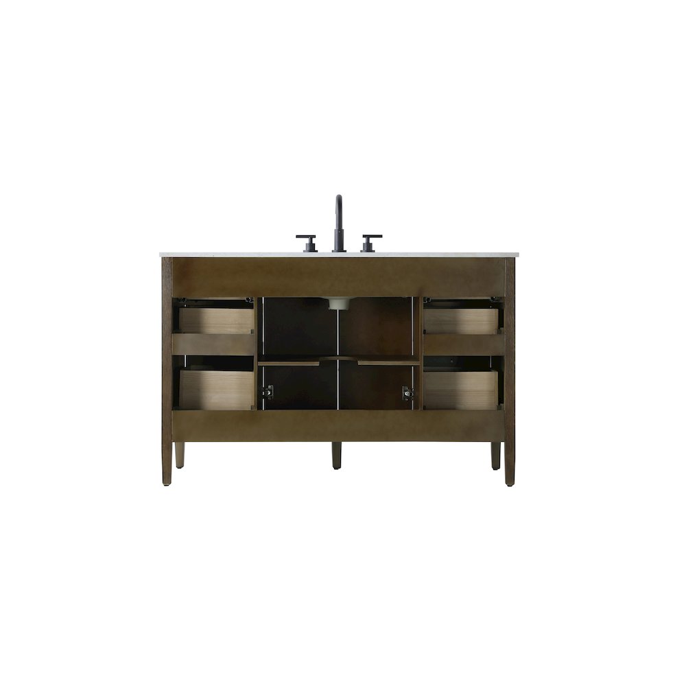 54 inch Single Bathroom Vanity in Hazel Oak