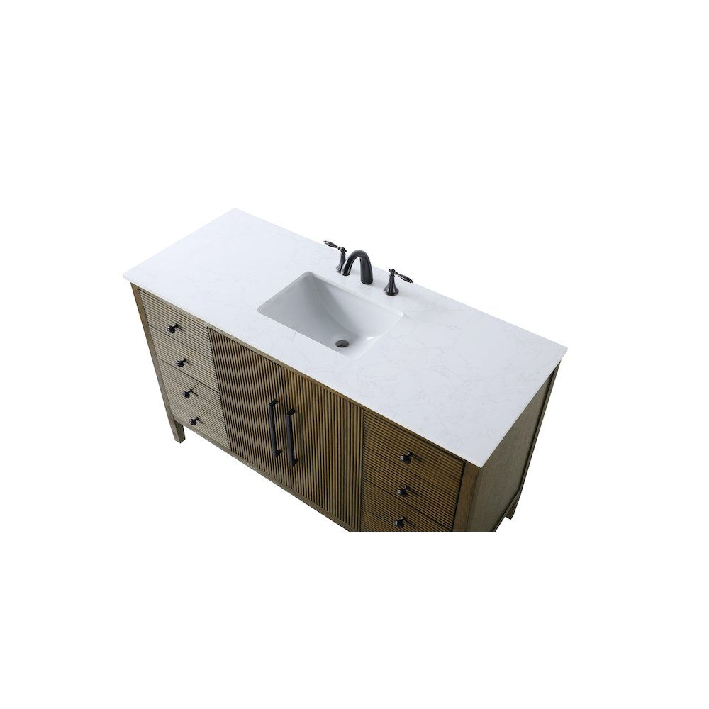 54 inch Single Bathroom Vanity in Hazel Oak