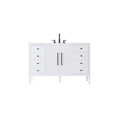 54 inch Single Bathroom Vanity in White