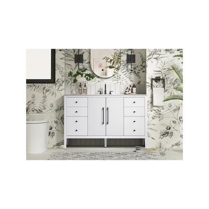 54 inch Single Bathroom Vanity in White