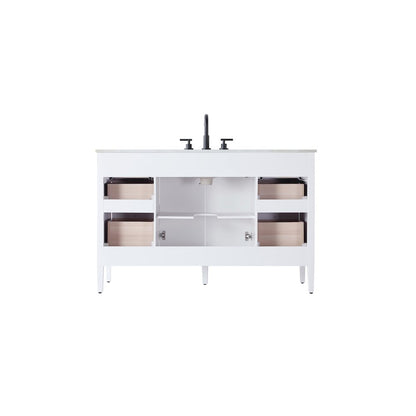 54 inch Single Bathroom Vanity in White