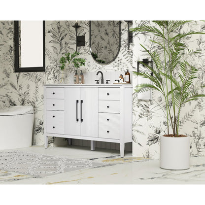54 inch Single Bathroom Vanity in White