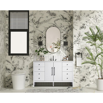 54 inch Single Bathroom Vanity in White